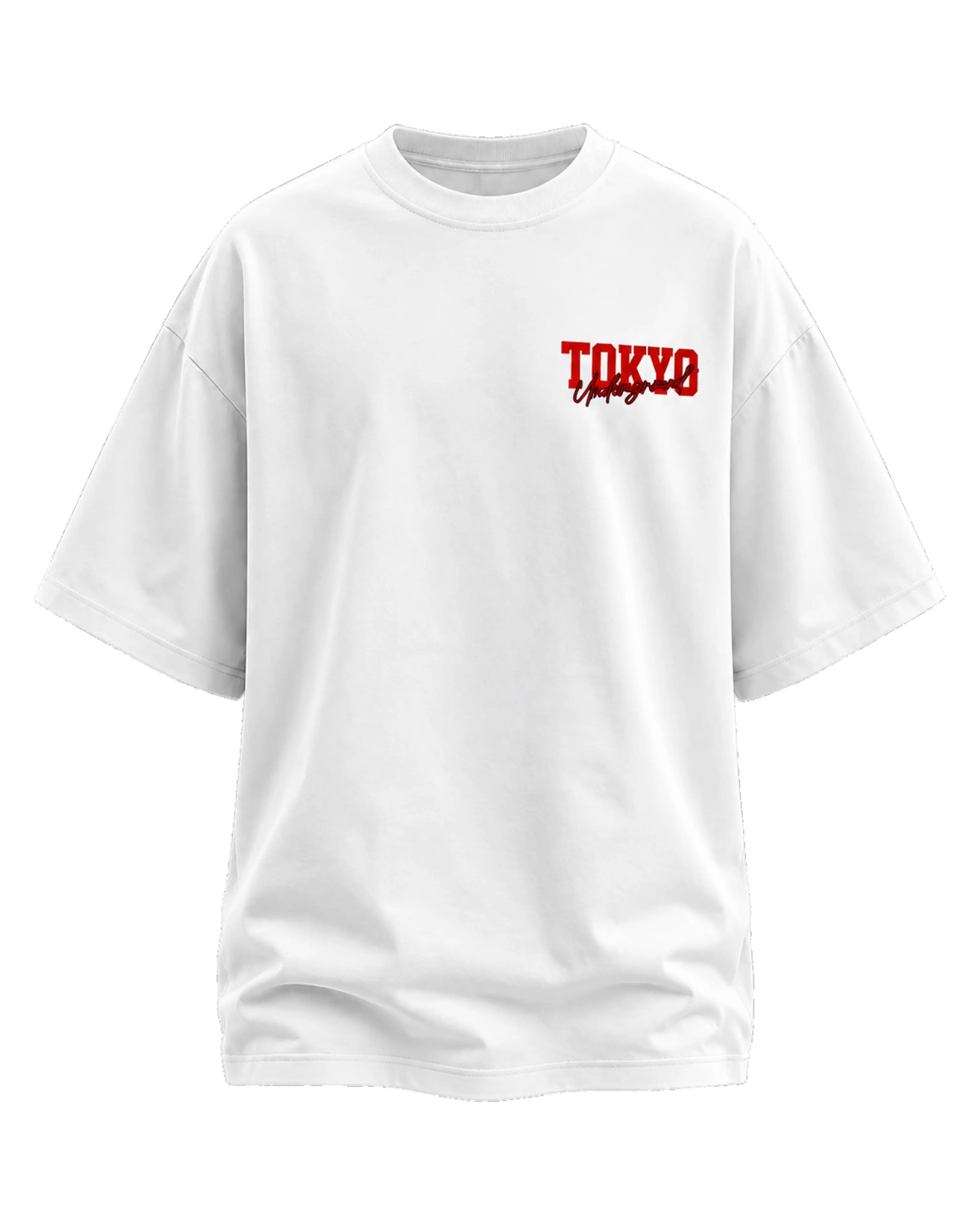 Tokyo Underground ağ oversize T-shirt